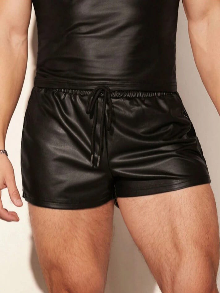 Bonga Boys Men's Solid Color Drawstring Side Opening Perspective Shorts